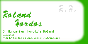 roland hordos business card